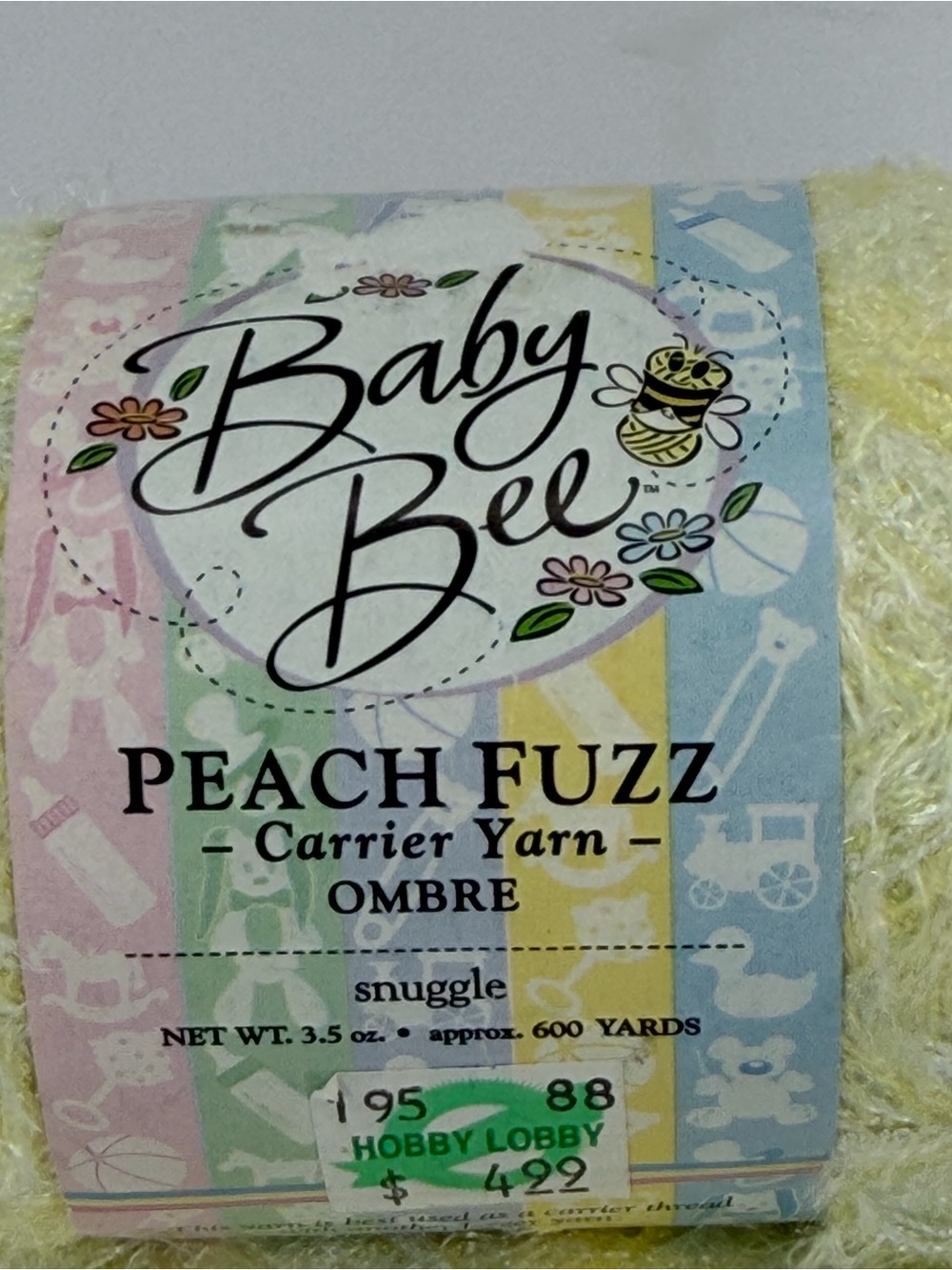 Baby Bee Peach Fuzz Carrier Yarn 100% Polyamide 100g  Lot of 4 Ombré Snuggle - Picture 2 of 5